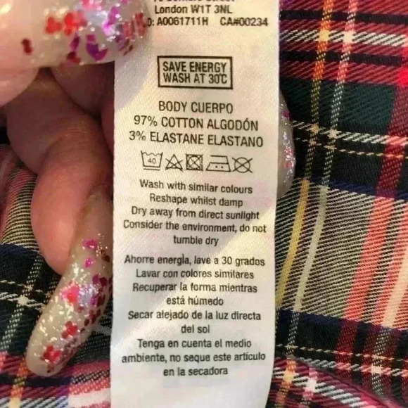 🌈 6/$60,Topman Plaid Flannel Shirt Red, Blue, Yellow, Green, White, Small - Picture 5 of 5